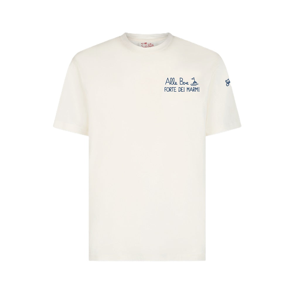 Men's t-shirt with blue embroidery "Alle Boe"